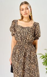 Sukienka Ava fashion M-197 leopardovyj