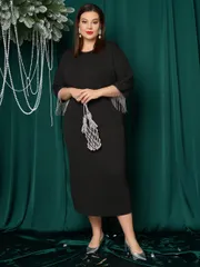 Sukienka DORA plus #0356-1s chernyj kristall