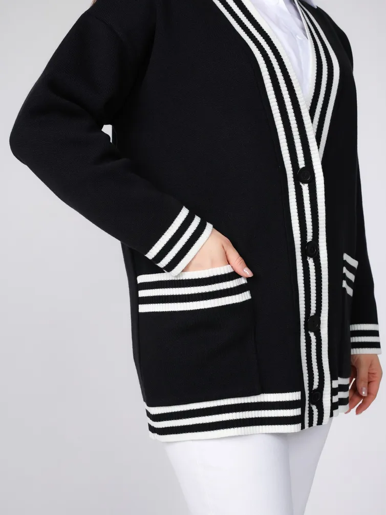 Sweter BONADI #1884 cherno-belyj