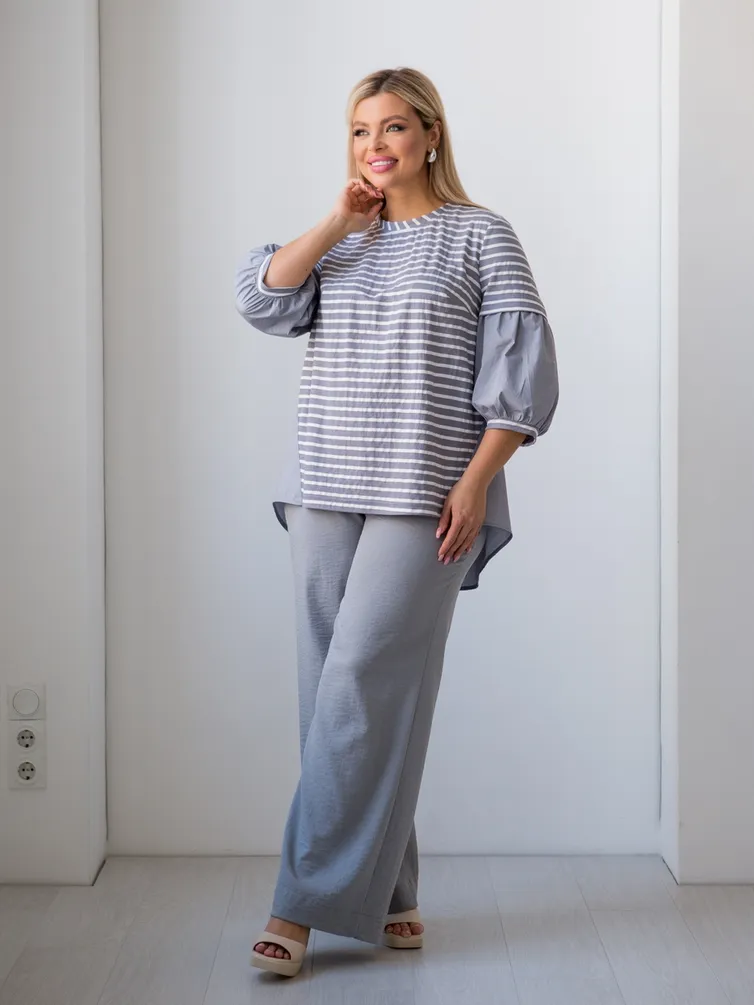 Bluzka NOVITA #1319 seryj