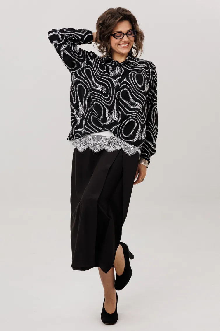 Blouse Anelli Laurel #1663 mramor nero