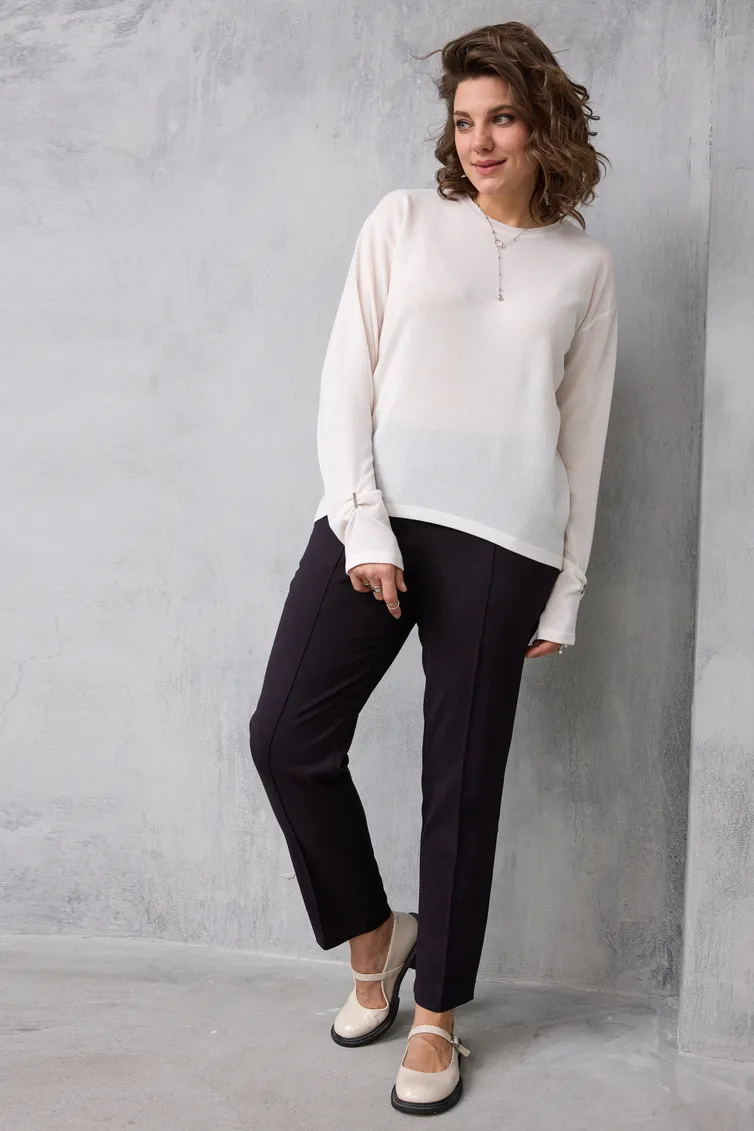 Брюки BegiModa арт. 6078 чёрный баклажан
