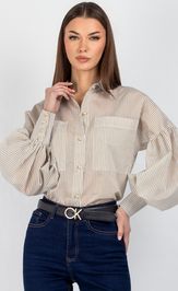 Blouse VIZAVI 745 bezhevaya poloska