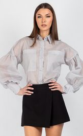 Blouse VIZAVI 745 sero‑golubaya poloska