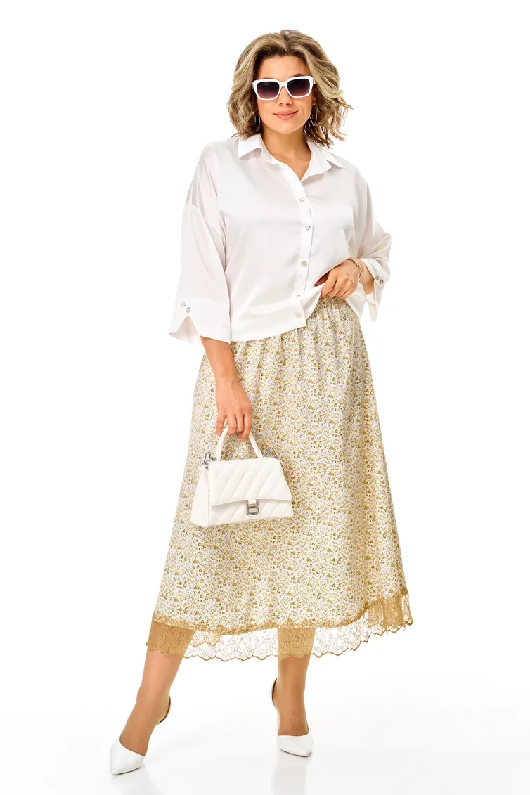 Set Anastasia #1322 belyj+cvety