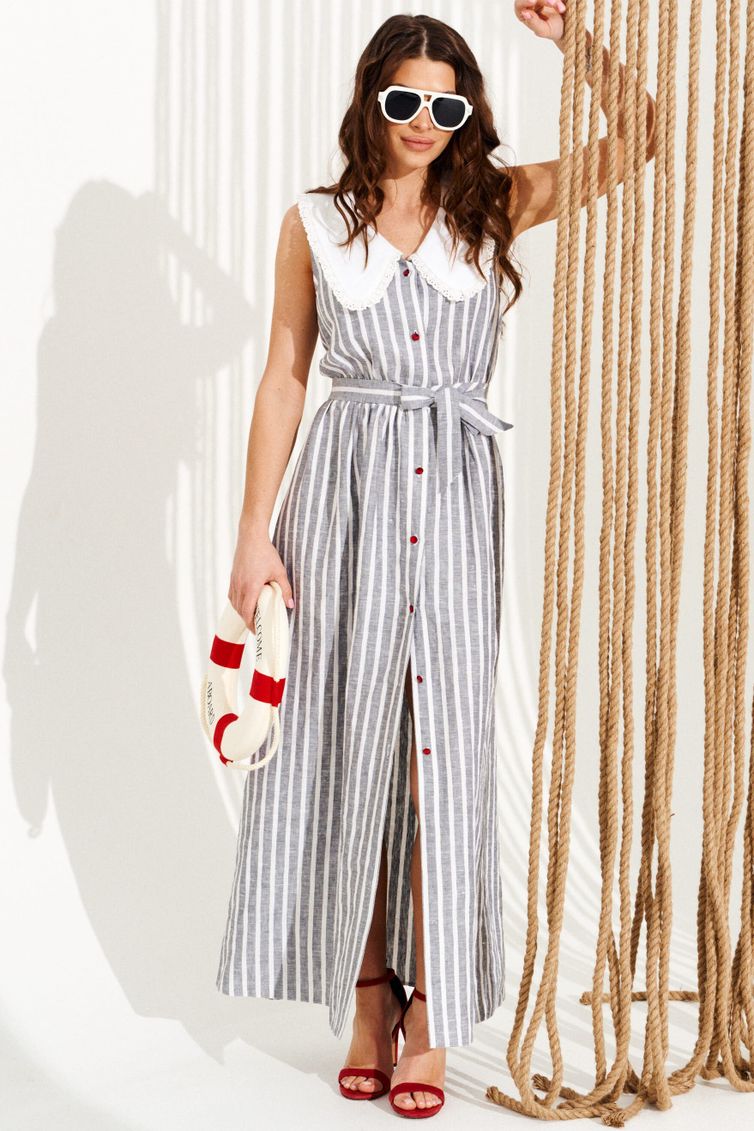 Платье Elletto Life арт. 11128 бело-серый