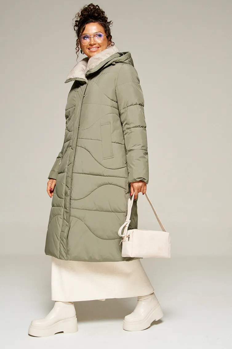 Coat Beautiful & Free #8012 olivkovyj
