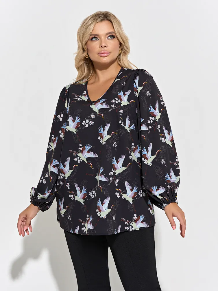 Bluzka DORA plus #0059-26 chernyj grafit