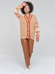 Джемперы, кардиганы, жакеты Newvay арт. BY202-14031 ириска тоффи/кленовый сироп/бел