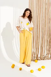 Trousers Elletto Life #12388 zheltyj