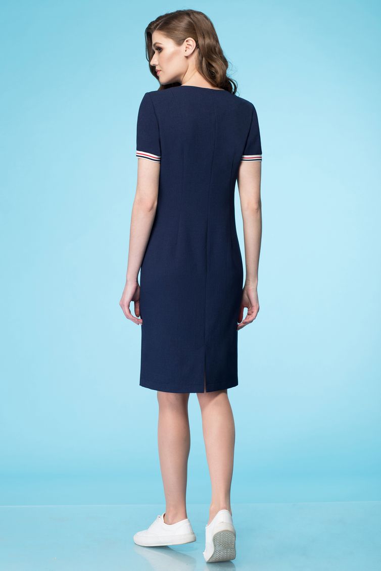 Dress Linia L #B-1638 temno-sin