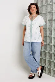 Blouse BegiModa #4164 shalfej na belom