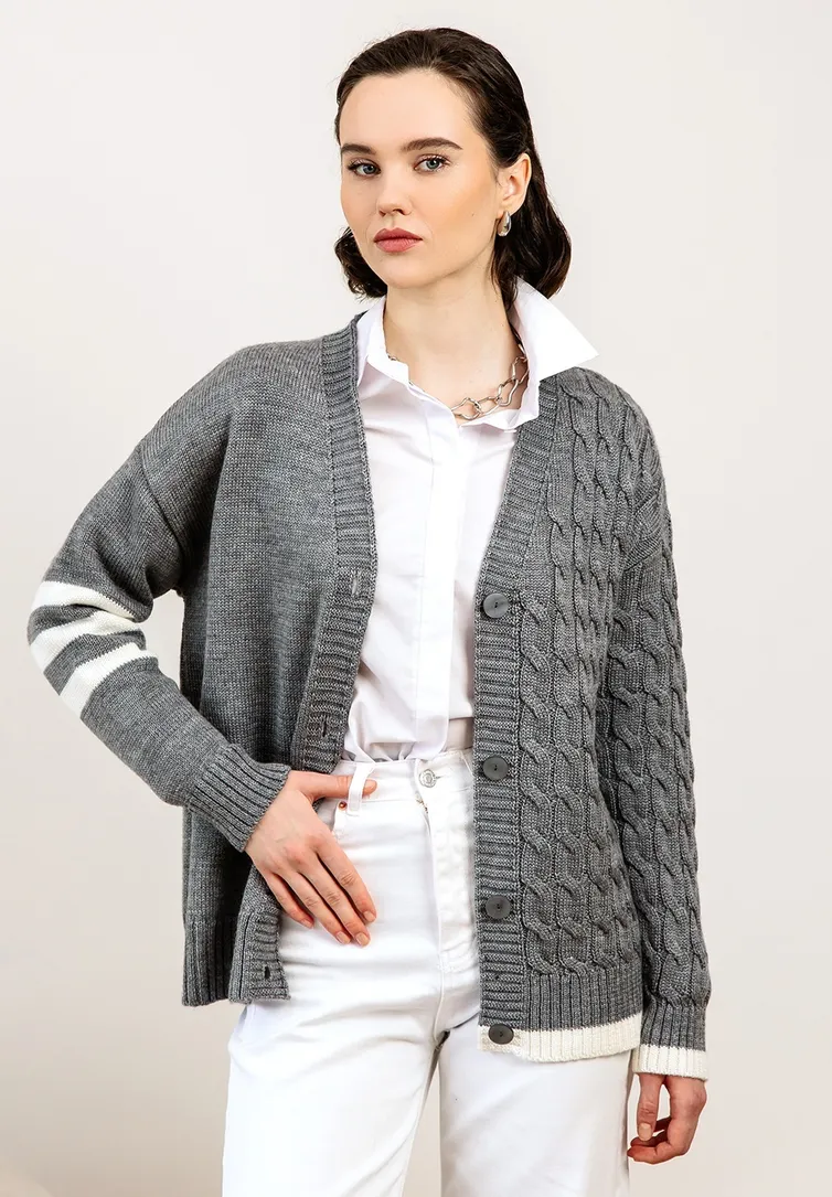 Sweter Romgil #RV0103-ShE5 seryj, belyj