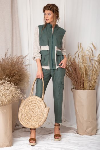 С3777BG лен/зеленый