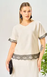 Костюм Ava fashion М-196 молочный-шампанское