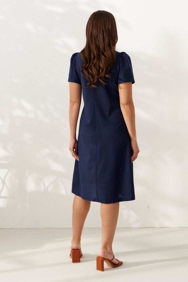 Sukienka Alta Moda #1033-7 temno-sinij