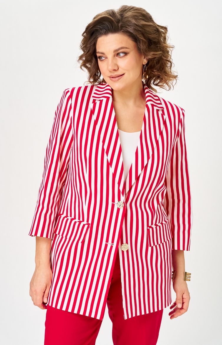 Костюм БелЭльСтиль арт. 762-324/609-323 красный/полоска