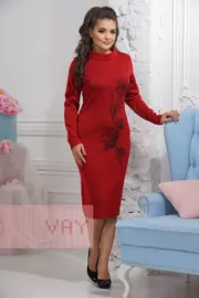 Платье Newvay арт. 2293 кармин/т.антрацит