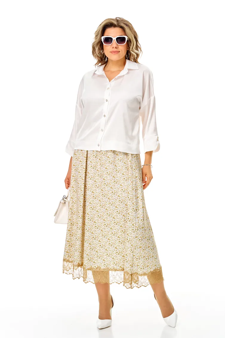 Set Anastasia #1322 belyj+cvety