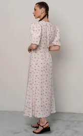 Sukienka JRSy 2572 rozovye cvetochki