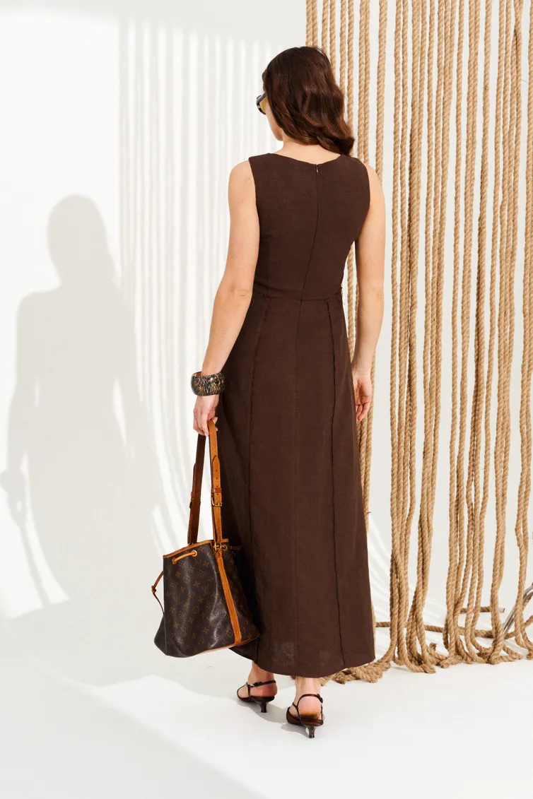 Dress Elletto Life #11124 korichnevyj