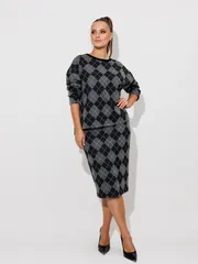 Zestaw Galean Style #990 chern s serym romby