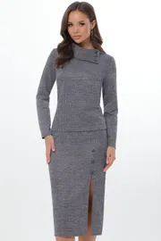 Garnitur DS Trend #K-0901-0359-01 (trikotazhnyj s yubkoj seryj)