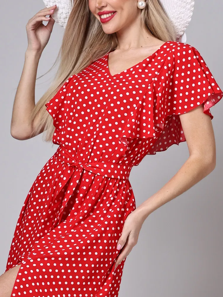 Sukienka DS Trend #P-4916 (S pricelom na leto, red)