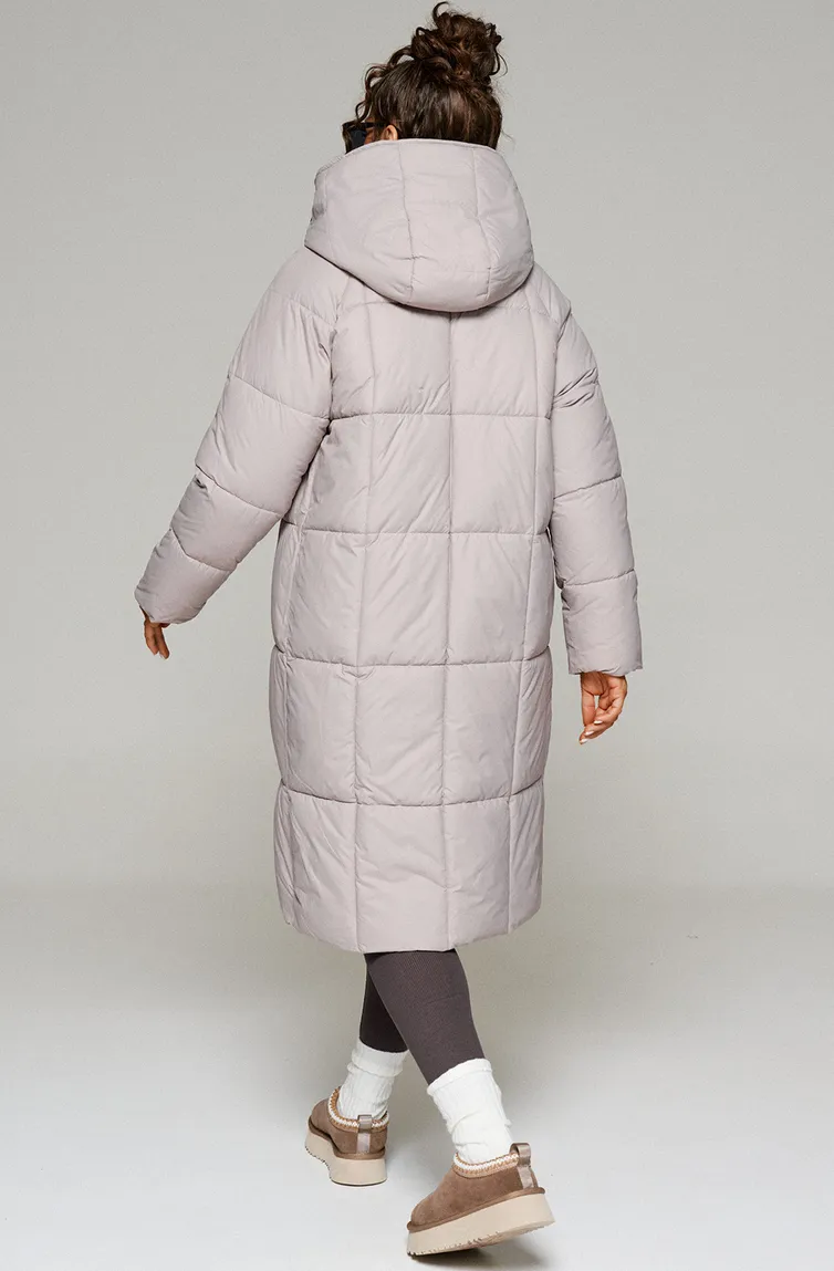 Coat Beautiful & Free #6247 sero-bezhevyj