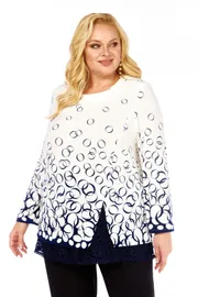 Blouse Abbi #4073 belo-sinij