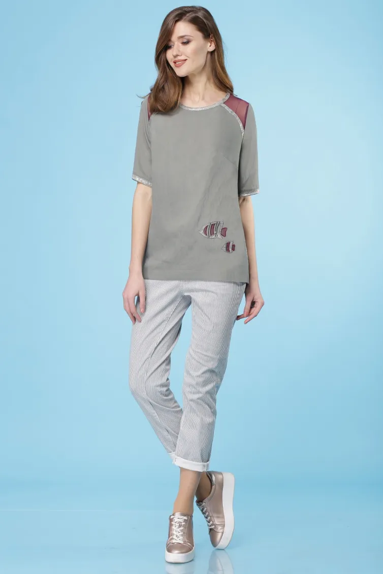 Tunika Linia L #B-1628 ottenok xaki