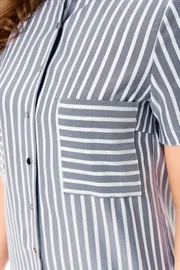 Dress Abbi #1049 temno-seraya poloska