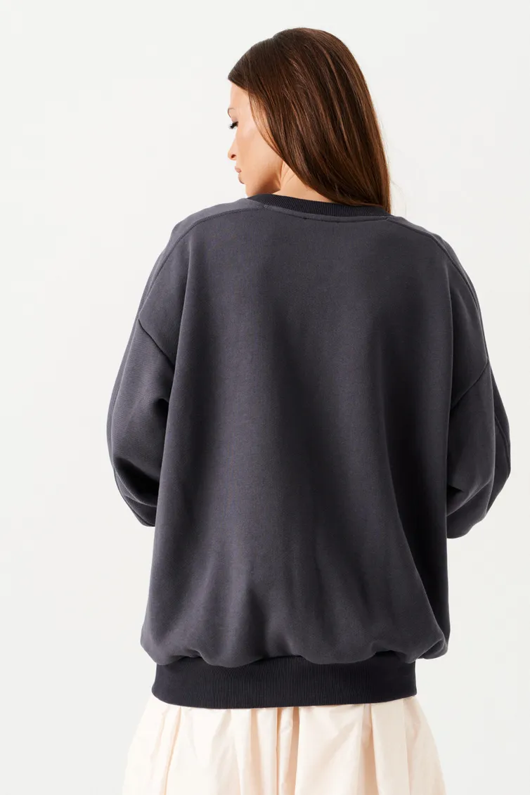 Bluza Elletto Life #3887 temno-seryj