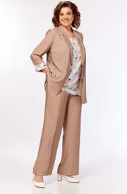 Suit Milora #1458 pesochnyj + pastelnye cvety