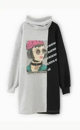 Платья Bell Bimbo 222108 серый меланж/черный