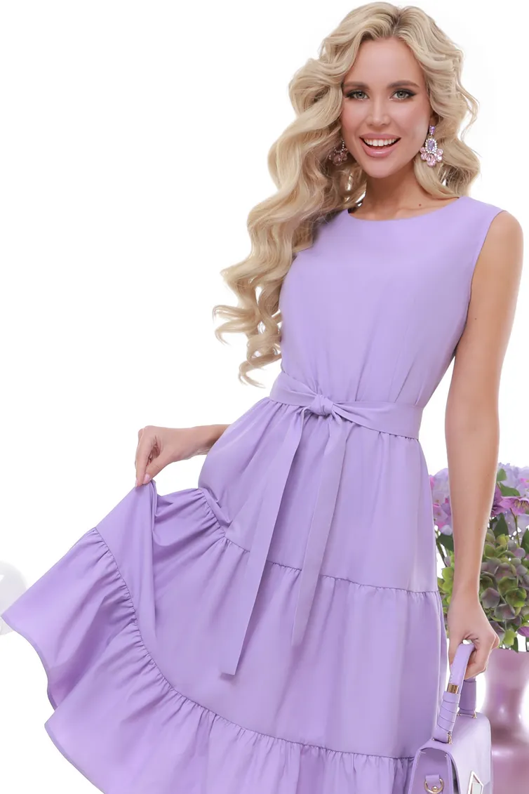 Sukienka DS Trend #P-3850-0057-03 (sirenevoe s oborkami)