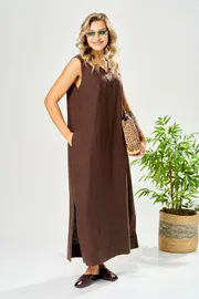 Dress Ava fashion #M-210 korichnevyj