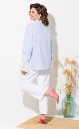 Bluzka Anastasia MAK 1352 goluboj+poloska