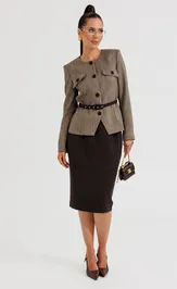 Костюм Galean Style 1014 А коричневый с черным