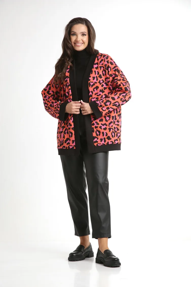 Sweter Ladis Line #1528 rozovyj leo