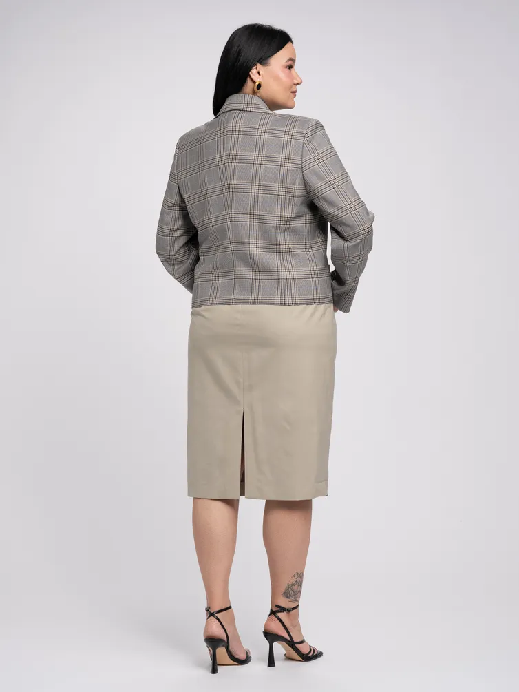 Żakiet FASHION CENTRE #Psh-3606/Bezhevaya kletka