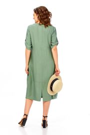 Платье Ольга Стиль арт. С1014 серо-зеленый