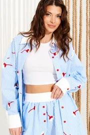Shorts Elletto Life #12392 belo-goluboj