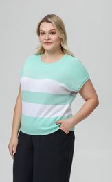 Джемпер Romgil РВ0516-ХМ4 бирюзовый, белый, серебро