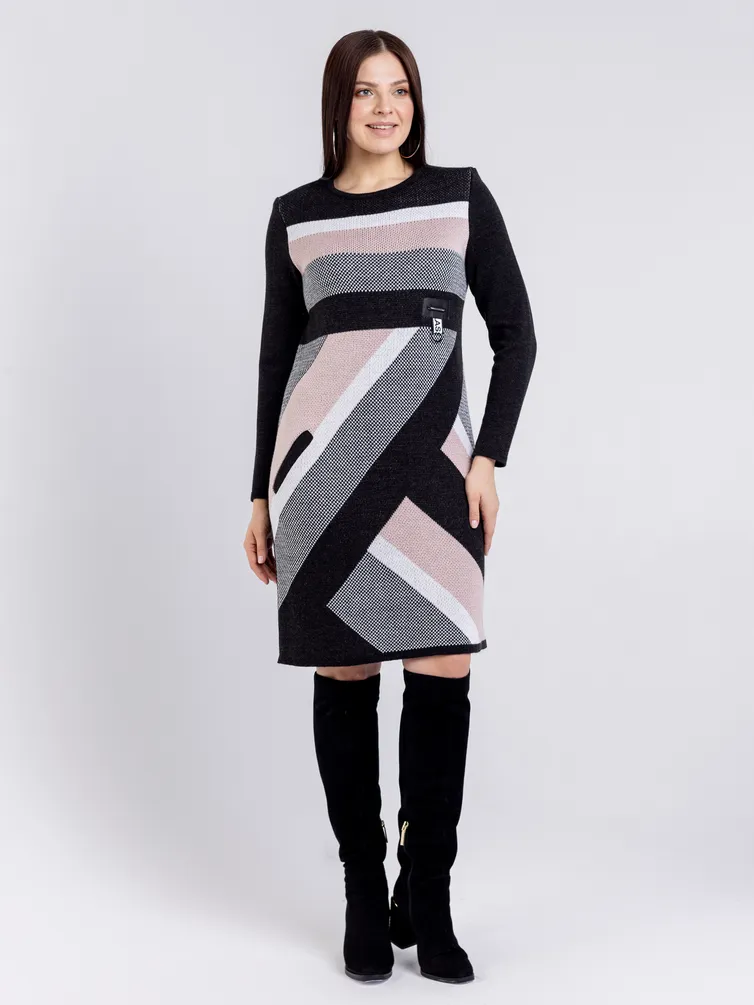 Dress BONADI #1346 antracit-pudra