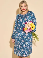 Sukienka DORA plus #0277-1s morskaya glubina
