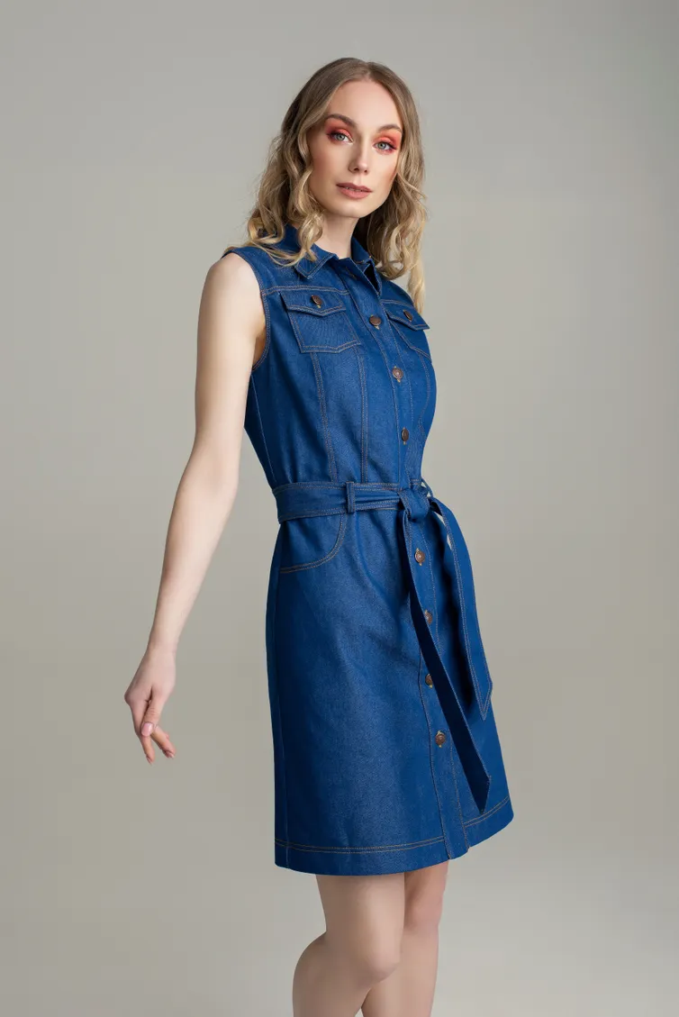Dress MARIKA #427 t.sinij
