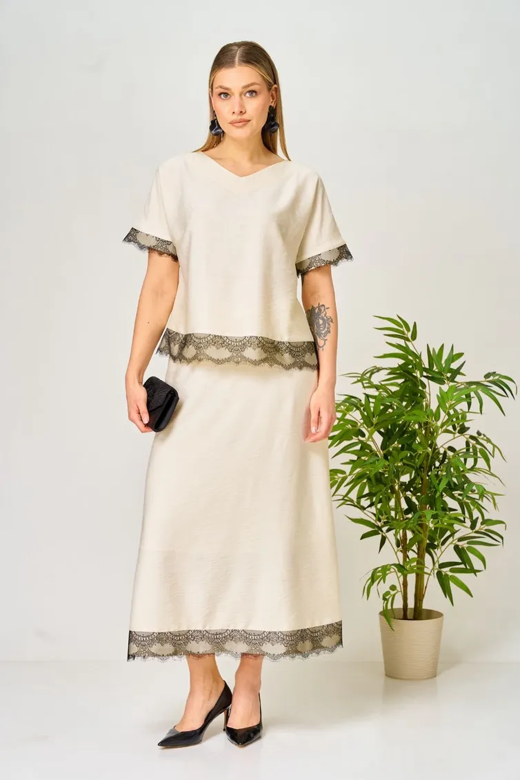 Костюм Ava fashion арт. М-196 молочный-шампанское