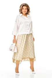 Set Anastasia #1322 belyj+cvety