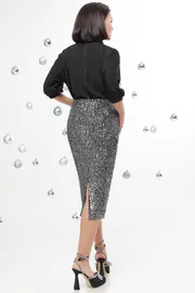 Spódnice DS Trend #Yu-0229 (Noch glamura, serebro)